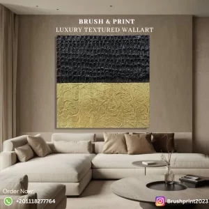 Textured wall art : paste with acrylic colors, half gold and half black