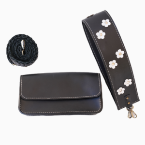 FLOWRY, Black, medium Bag - Genuine Leather