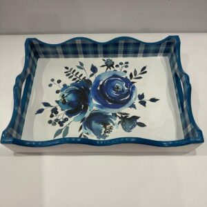 Blue Rose Zigzag Tray