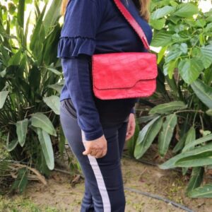 Medium size Handmade genuine leather cross bag