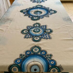 Hand painted Tablecloth made of fine linen fabric