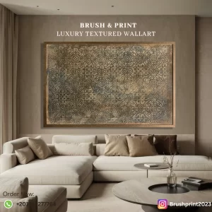 Framed Textured Wall art with Acrylic Painting on Wood