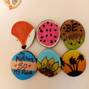 Wood trunk fridge magnets