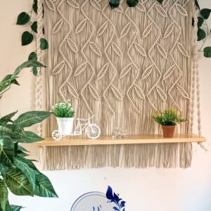 Macrame Wooden Shelf Hanging
