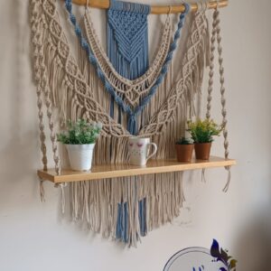 Macrame Wooden Shelf Hanging Wall Decor
