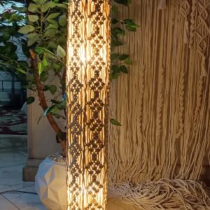 Macramé floor lamp