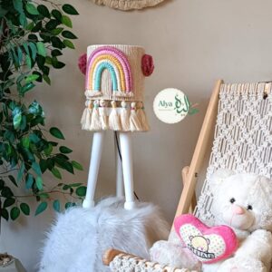 Macramé lampshade for a kids' room