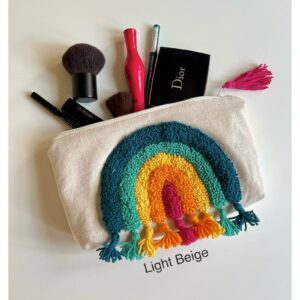 Small pencil case or makeup pouch rainbow design