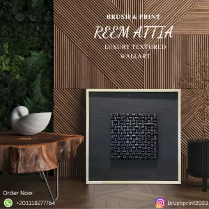 Uniqueframed textured wall art with acrylic painting on wood