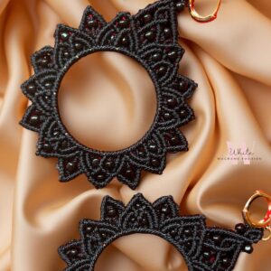 Big rounded -micro macrame earing